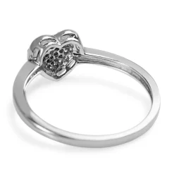 18ct White Gold Heart Diamond Cluster Ring