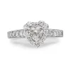 14ct White Gold Heart Halo Diamond Ring