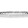 9ct White Gold Hinged 3ct Diamond Bangle