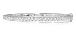 9ct White Gold Hinged 1.50ct Diamond Bangle