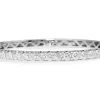 9ct White Gold Hinged 4.05ct Diamond Bangle