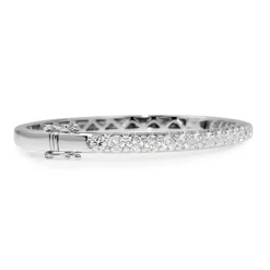 9ct White Gold Hinged 4.05ct Diamond Bangle