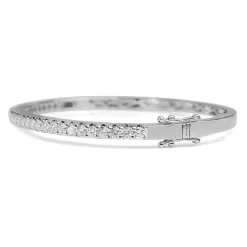 9ct White Gold Hinged 1.50ct Diamond Bangle