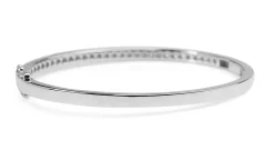 9ct White Gold Hinged 1.50ct Diamond Bangle