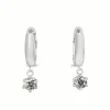 18ct White Gold Hoop Earrings with Diamond Drop
