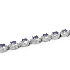14ct White Gold Iolite and Diamond Bracelet