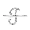 18ct White Gold 'J' Diamond Initial Ring