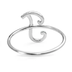 18ct White Gold 'J' Diamond Initial Ring