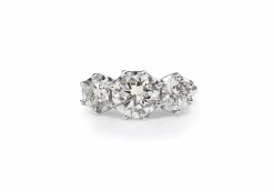 18ct White Gold Large 3 Stone Diamond Ring