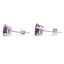 9ct White Gold Large Amethyst Stud Earrings