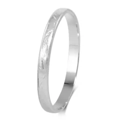 18ct White Gold Lightly Engraved 1.9mm Band Ring