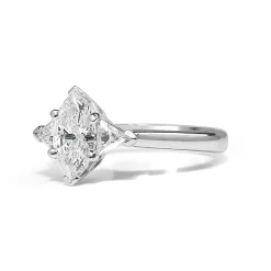 18ct White Gold Marquise and Trillion 3 Stone Diamond Ring
