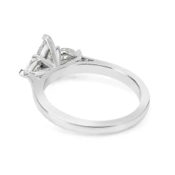 18ct White Gold Marquise and Pear Diamond 3 Stone Ring