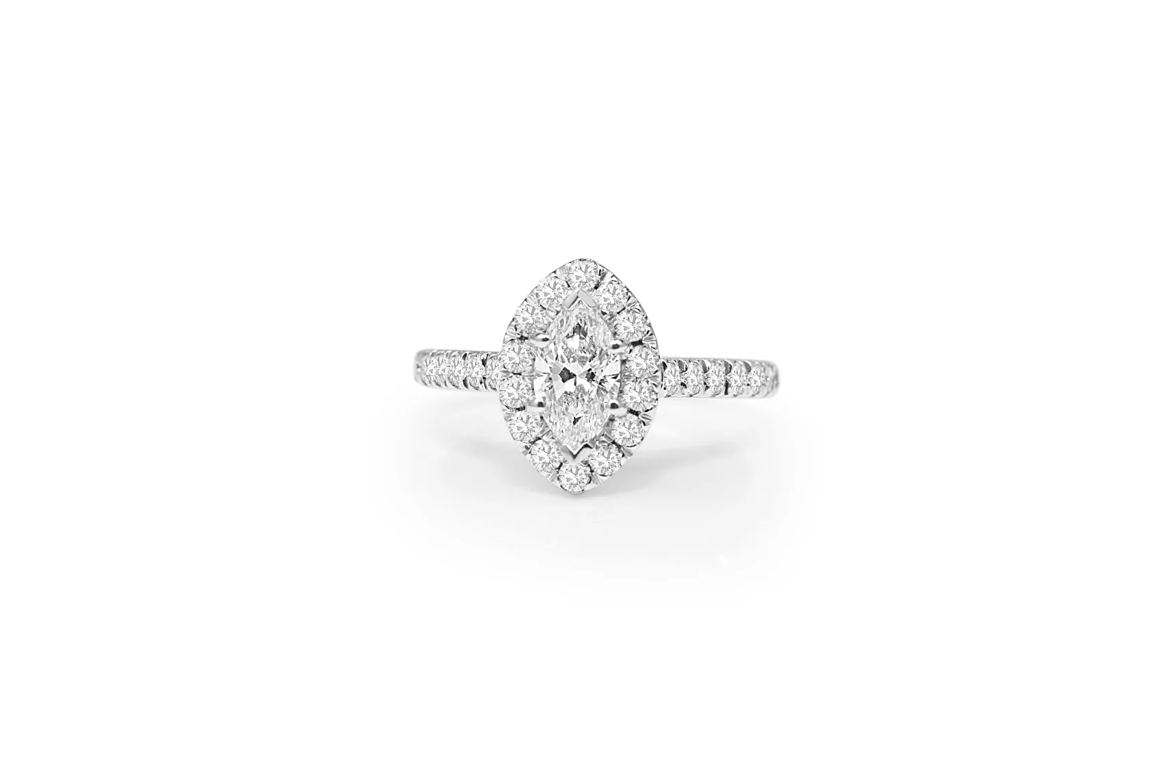 18ct White Gold Marquise Diamond Ring
