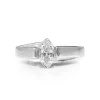 14ct White Gold Marquise Diamond Solitaire Ring