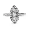 18ct White Gold Marquise Diamond Halo Ring