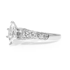 14ct White Gold Marquise Diamond Ring