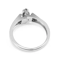 14ct White Gold Marquise Diamond Solitaire Ring