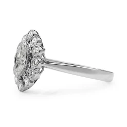 18ct White Gold Marquise Halo Diamond Ring