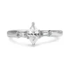 14ct White Gold Marquise Solitaire Ring