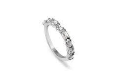 18ct White Gold Mixed Cut Diamond Band