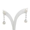 18ct White Gold 8mm Cultured Pearl and Diamond Earrings