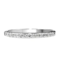 18ct White Gold 2mm Diamond Half Hoop Band Ring