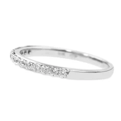 18ct White Gold 2mm Diamond Half Hoop Band Ring
