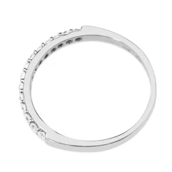 18ct White Gold 2mm Diamond Half Hoop Band Ring