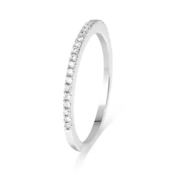 18ct White Gold 1.3mm Fine Diamond Half Hoop Band