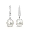 18ct White Gold 9mm Fresh Water Pearl Earrings