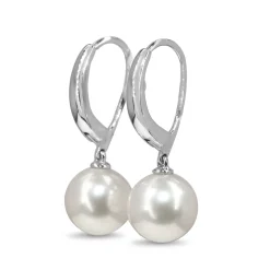 18ct White Gold 9mm Fresh Water Pearl Earrings