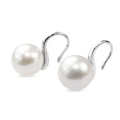 9ct White Gold 13mm Fresh Water Pearl Earrings on French Hook