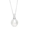 18ct White Gold 15.5mm South Sea Pearl and Diamond Necklace