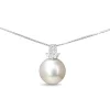 18ct White Gold 10.7mm South Sea Pearl and Diamond Necklace
