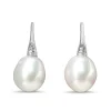 18ct White Gold 12mm South Sea Pearl and Diamond Earrings