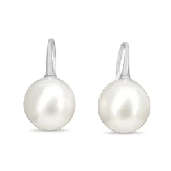 18ct White Gold 12mm South Sea Pearl Earrings on French Hook Style Fitting