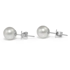 18ct White Gold 9mm South Sea Pearl Stud Earrings
