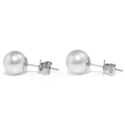 18ct White Gold 10mm South Sea Pearl Stud Earrings