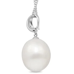 18ct White Gold 16mm South Sea Pearl and Diamond Pendant / Enhancer
