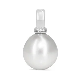 18ct White Gold 15.5mm South Sea Pearl and Diamond Necklace