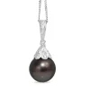 14ct White Gold 14.5mm Tahitian Pearl and Diamond Pendant / Enhancer