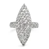 18ct White Gold Old and Rose Cut Marquise Shaped Diamond Ring