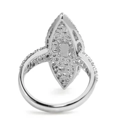 18ct White Gold Old and Rose Cut Marquise Shaped Diamond Ring