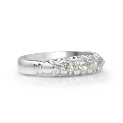 18ct White Gold Old Cut 5 Stone Diamond Ring