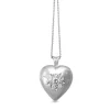 14ct White Gold Old Cut Diamond Heart Pendant
