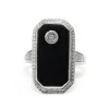 10ct White Gold Onyx and Diamond Art Deco Ring