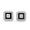 14ct White Gold Onyx and Diamond Stud Earrings