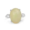 14ct White Gold Opal and Diamond 3 Stone Ring