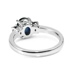 18ct White Gold Oval 1.75 Sapphire and Diamond Ring